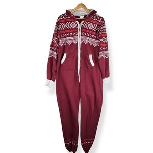 Skyline Wears Onesie Unisex Size Large‎ Fair Isle Nordic Loungewear Pajamas Cozy